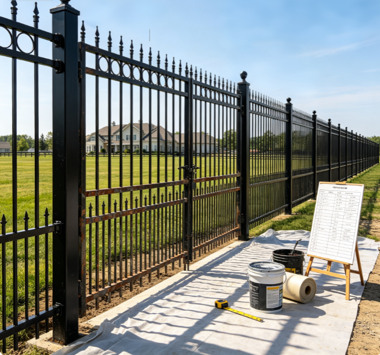 On-Site Refurbishment Plan for Large-Scale Continuous Fencing