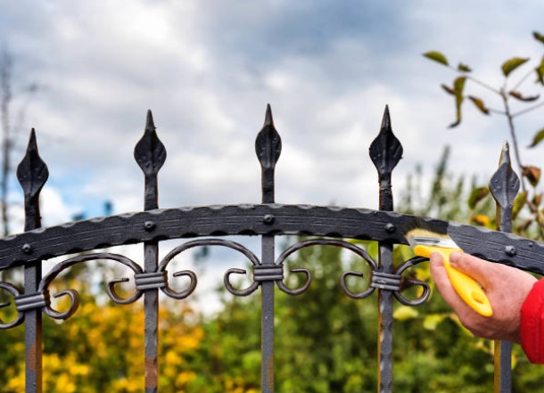 Detailed Topcoat Application Plan for Ornamental Wrought Iron Fencing