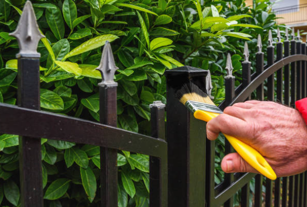 Maintenance Plan Package for Painting Wrought Iron Fence Posts in Garden Settings