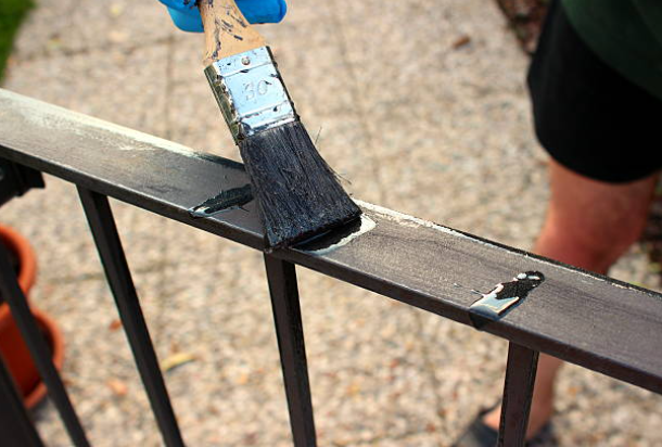 Spot Repair and Painting Plan for Wrought Iron Horizontal Bars